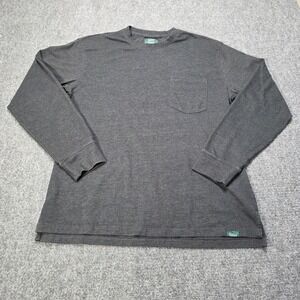 Woolrich The Green Label Collection Mens M Long Sleeve Pocket T Shirt Gray Blend